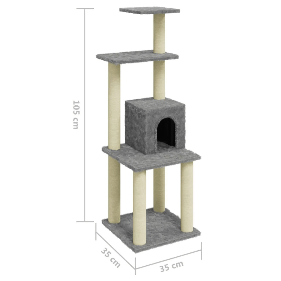 Cat Climbing Tower Tall Scratch Post with Hideaways