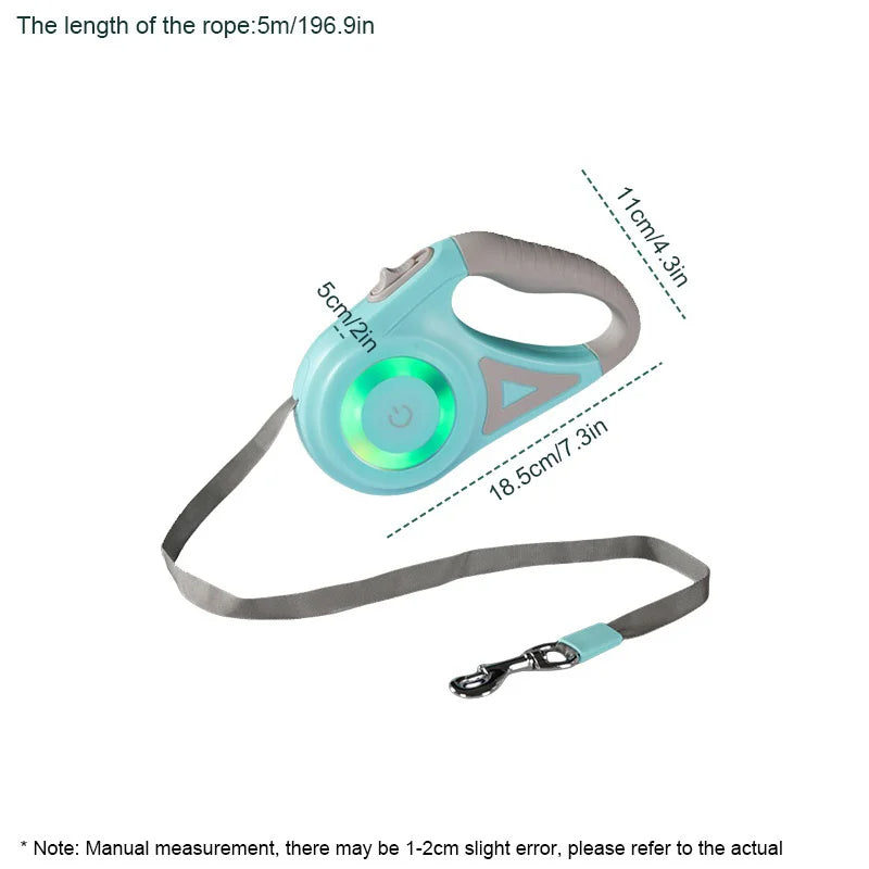 Adjustable Pet Leash With Flashlight Comfort Grip