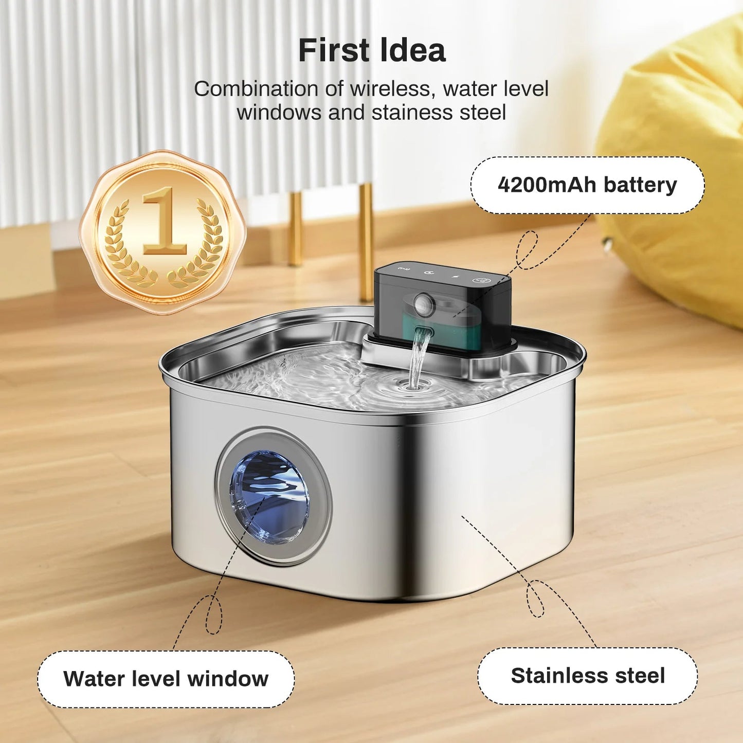 Automatic Pet Water Fountain Silent USB Powered