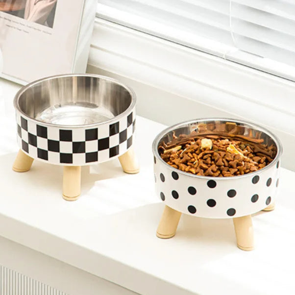 Elevated Dog Food Bowl Stainless Steel Non Slip Base