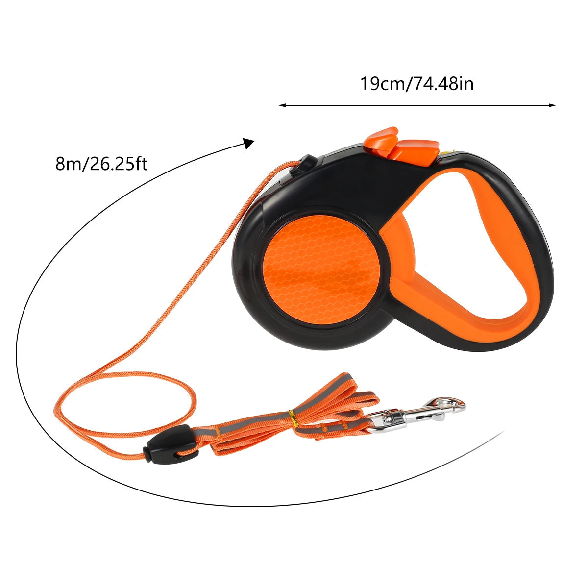 Retractable Dog Leash Comfort Grip Reflective Cord