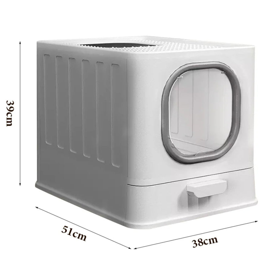 Hidden Cat Litter Box Dual Doors Easy Clean Tray