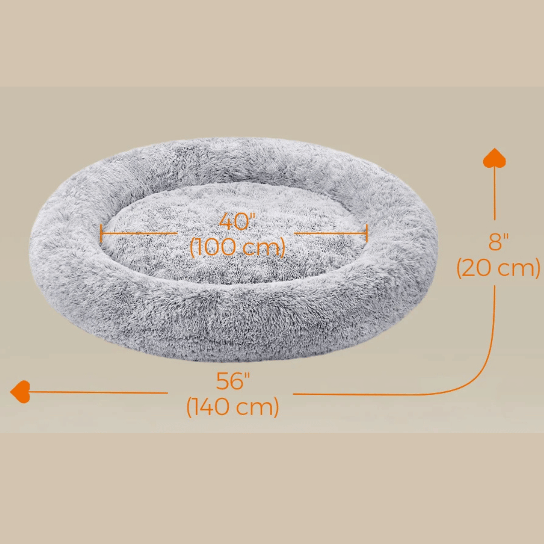 Giant 3XL Furry Plush Donut Dog Bed for Extra Large Dog Breeds with Washable Cover 5