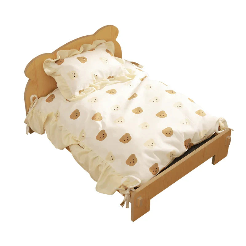 Teddy Bear Pet Bed Wooden Frame