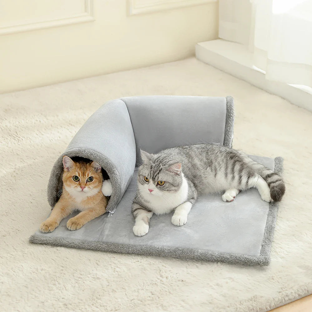 Cozy Cat Tunnel Bed Soft Plush