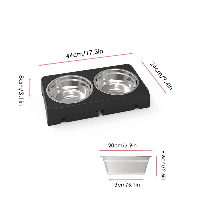 Stainless Steel Elevated Dog Feeder With Bowls