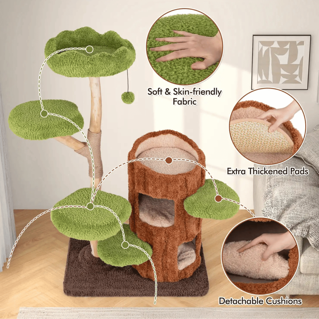 Cat Climbing Tower Multiple Perches Wooden