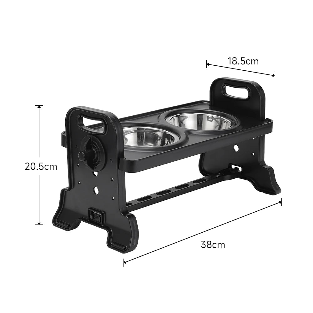 Stainless Steel Elevated Dog Feeder With Two Bowls