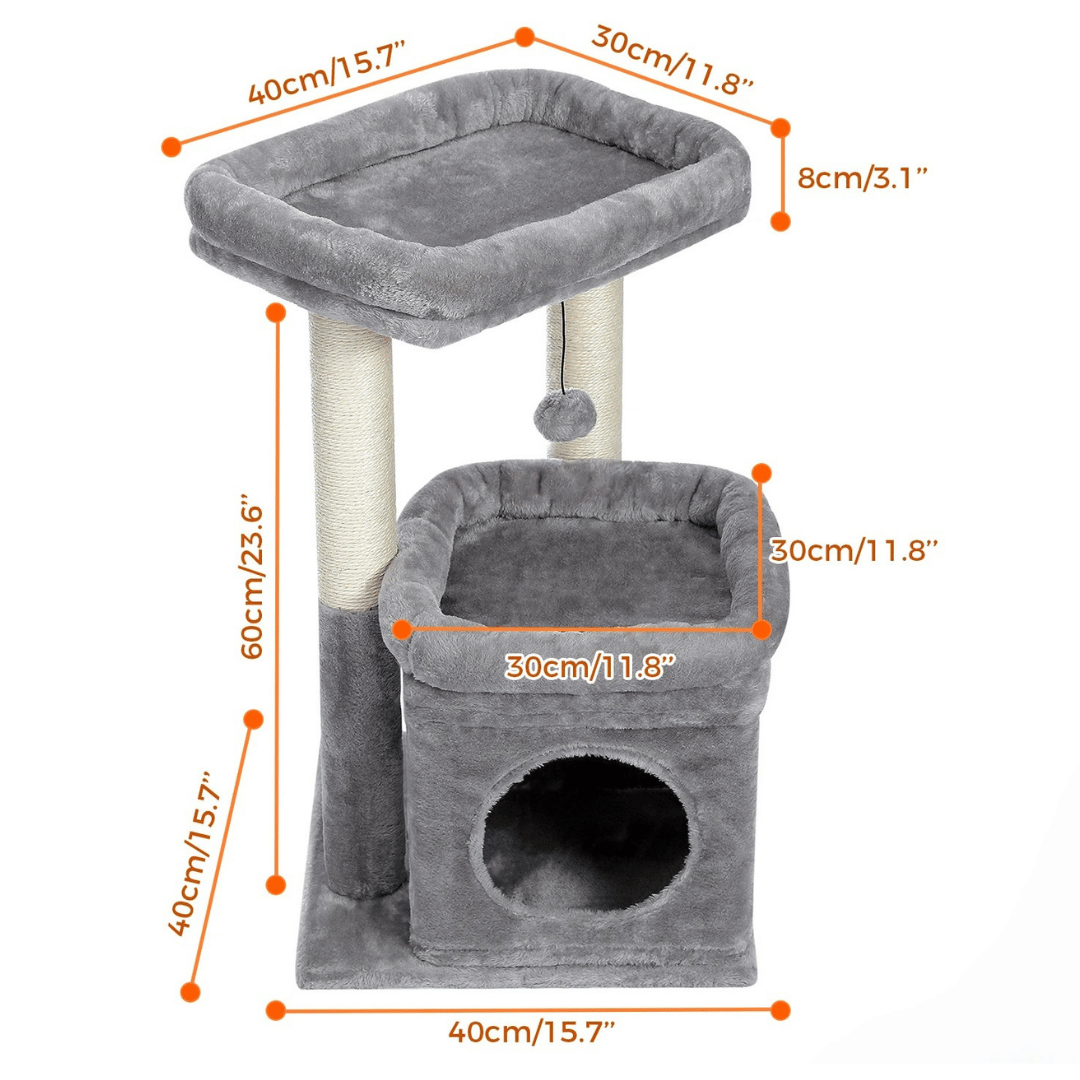Cat Tower Plush Padded Perches Scratcher