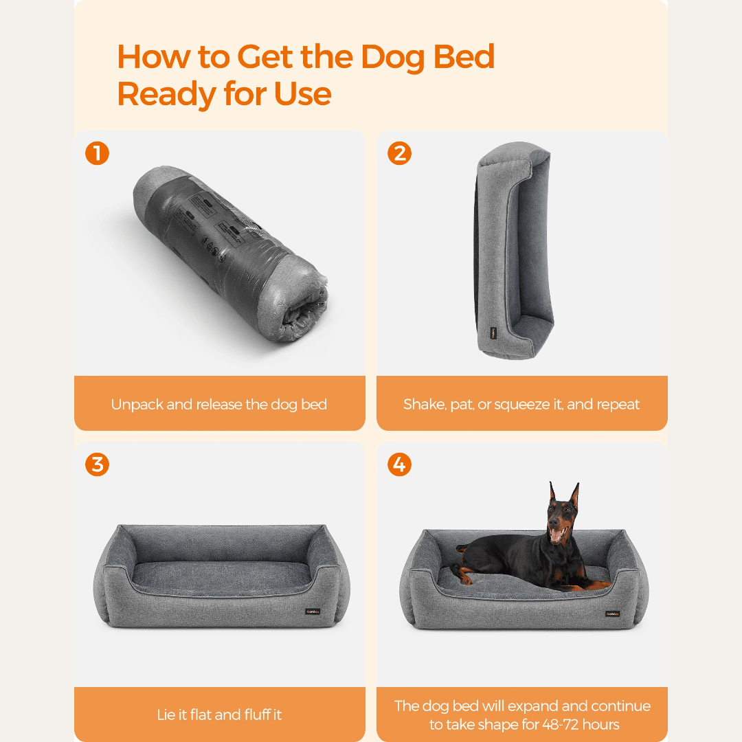 Orthopedic Bolster Dog Bed High Sides Large