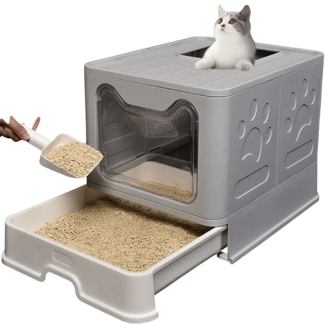 Hidden Cat Litter Box Odor Control Gray