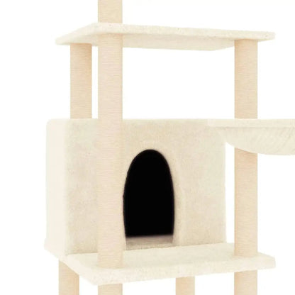 Cat Tower Cream Soft Bed Shelves Large