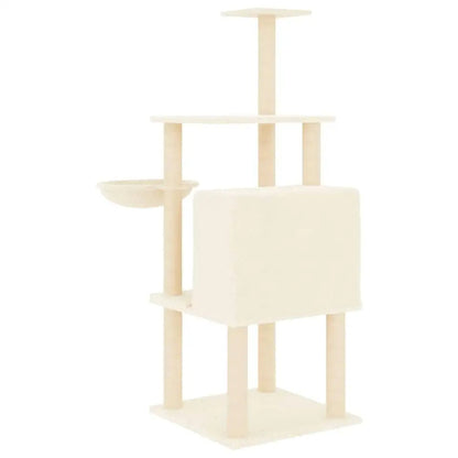 Cat Tower Cream Soft Bed Shelves Large