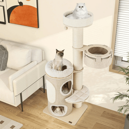 Cat Tower 2-Level House Soft Perches Scratcher