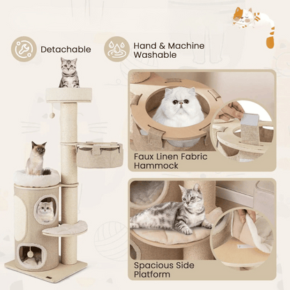 Cat Tower 2-Level House Soft Perches Scratcher