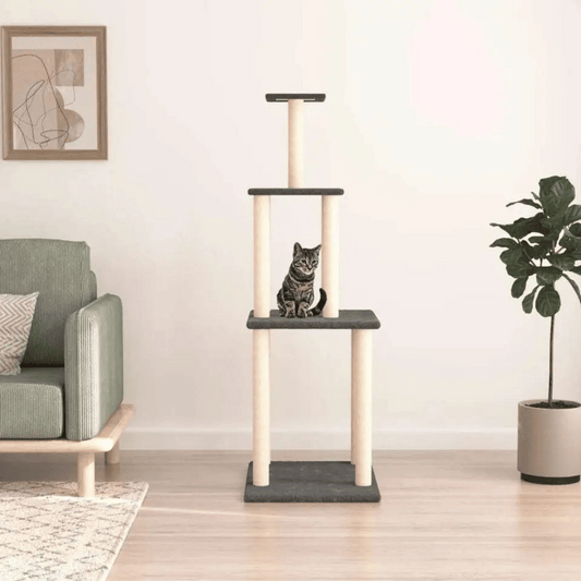 Cat Tower Multiple Perches Scratching Posts Tall - Pupporia