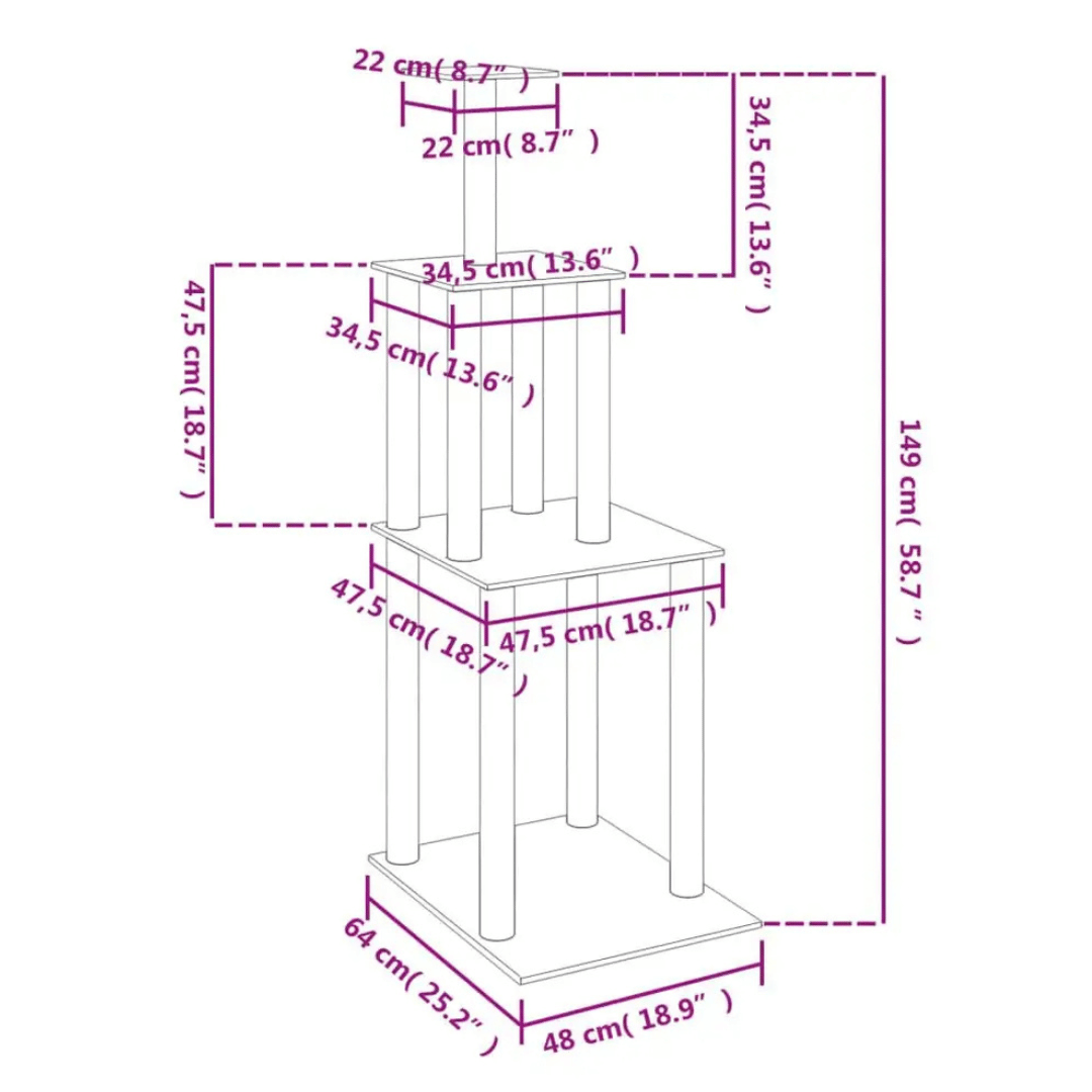 Cat Tower Multiple Perches Scratching Posts Tall