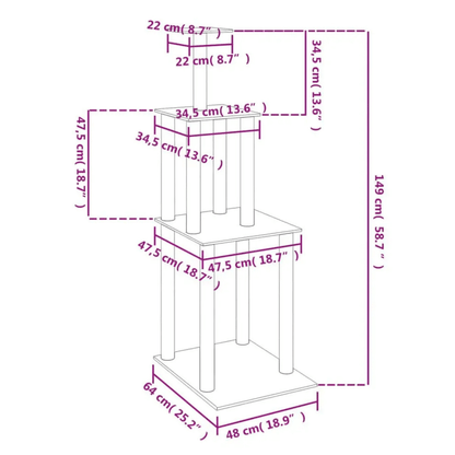Cat Tower Multiple Perches Scratching Posts Tall