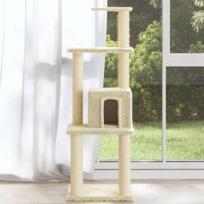 Cat Tower Cream Soft House Shelves Scratch Posts
