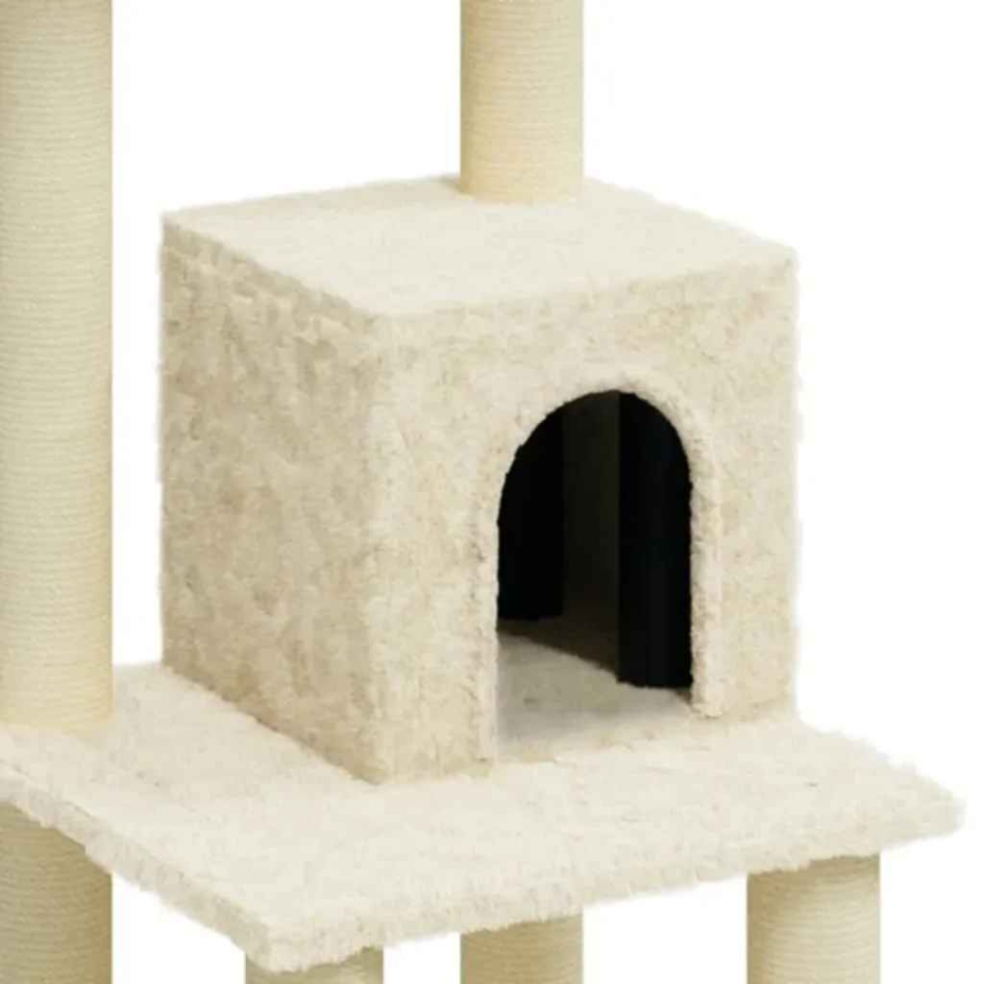 Cat Tower Cream Soft House Shelves Scratch Posts