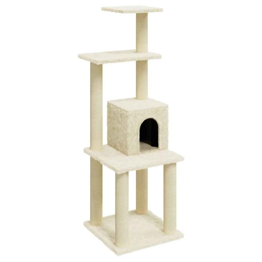 Cat Tower Cream Soft House Shelves Scratch Posts