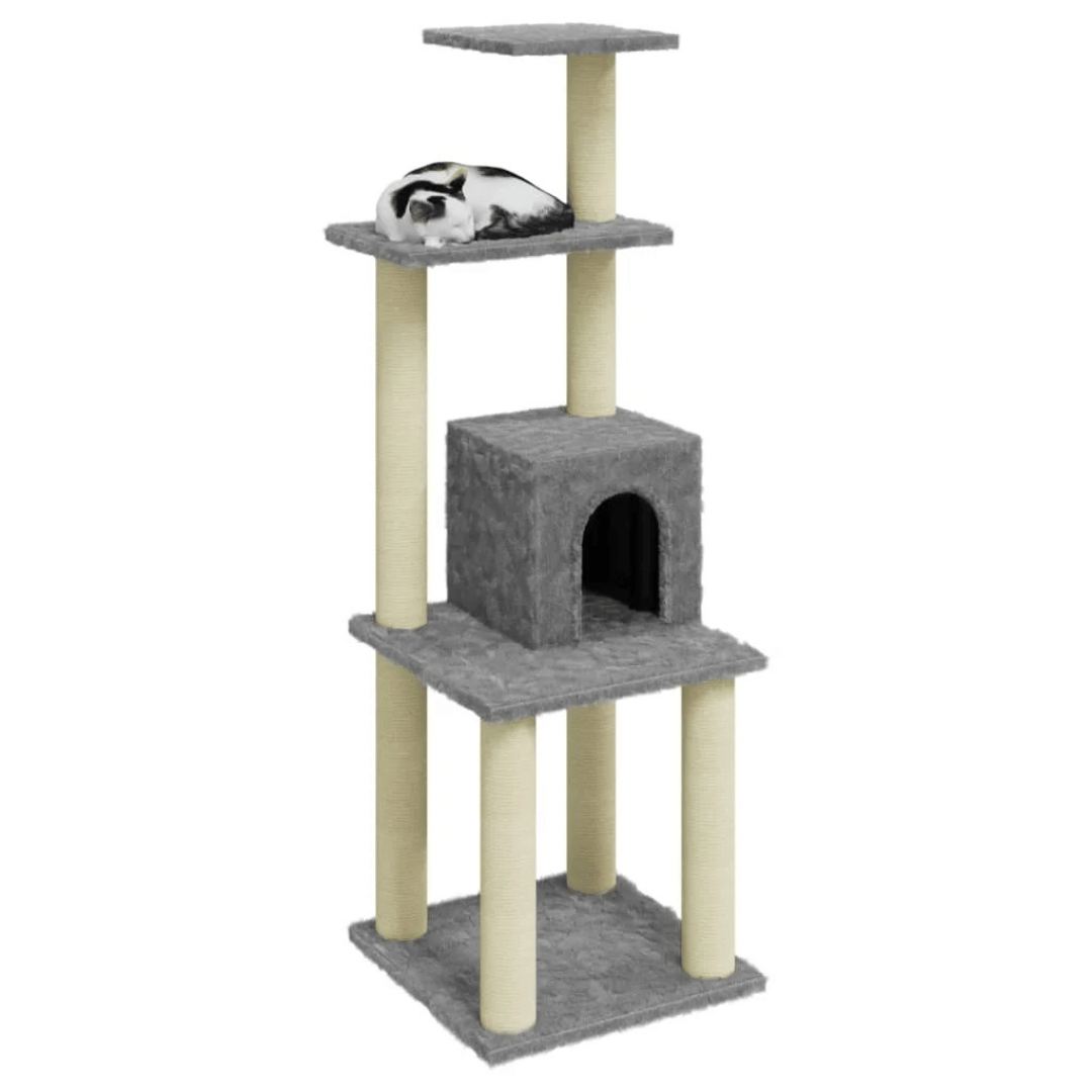 Cat Climbing Tower Tall Scratch Post with Hideaways - Pupporia