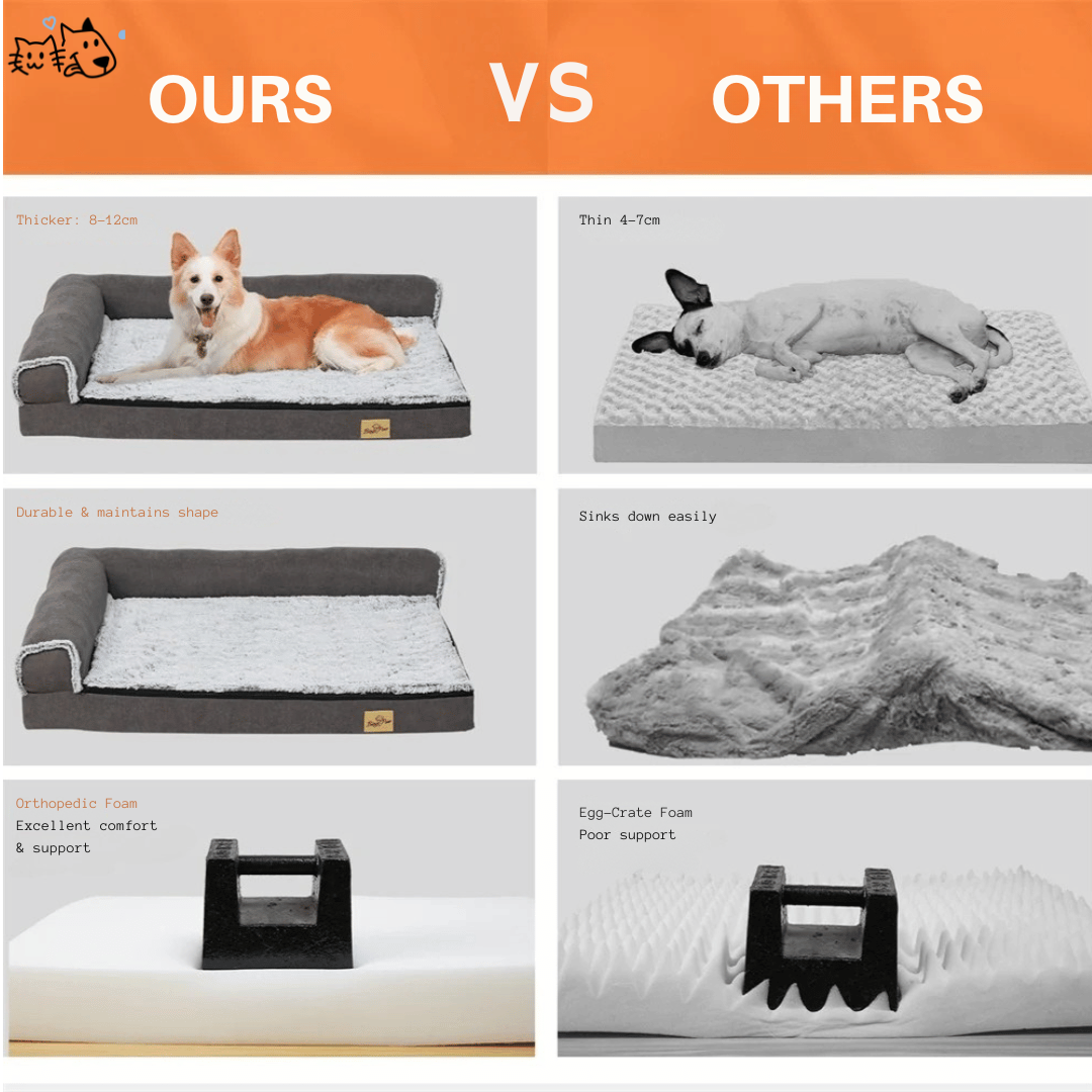 Orthopedic Dog Bed L-Shaped Soft Fleece Large