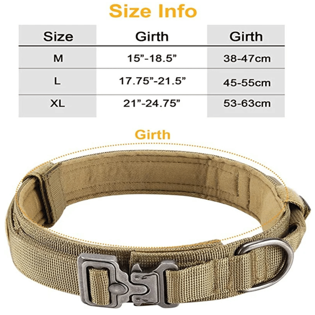 Tactical Dog Collar Durable Nylon Large Breed