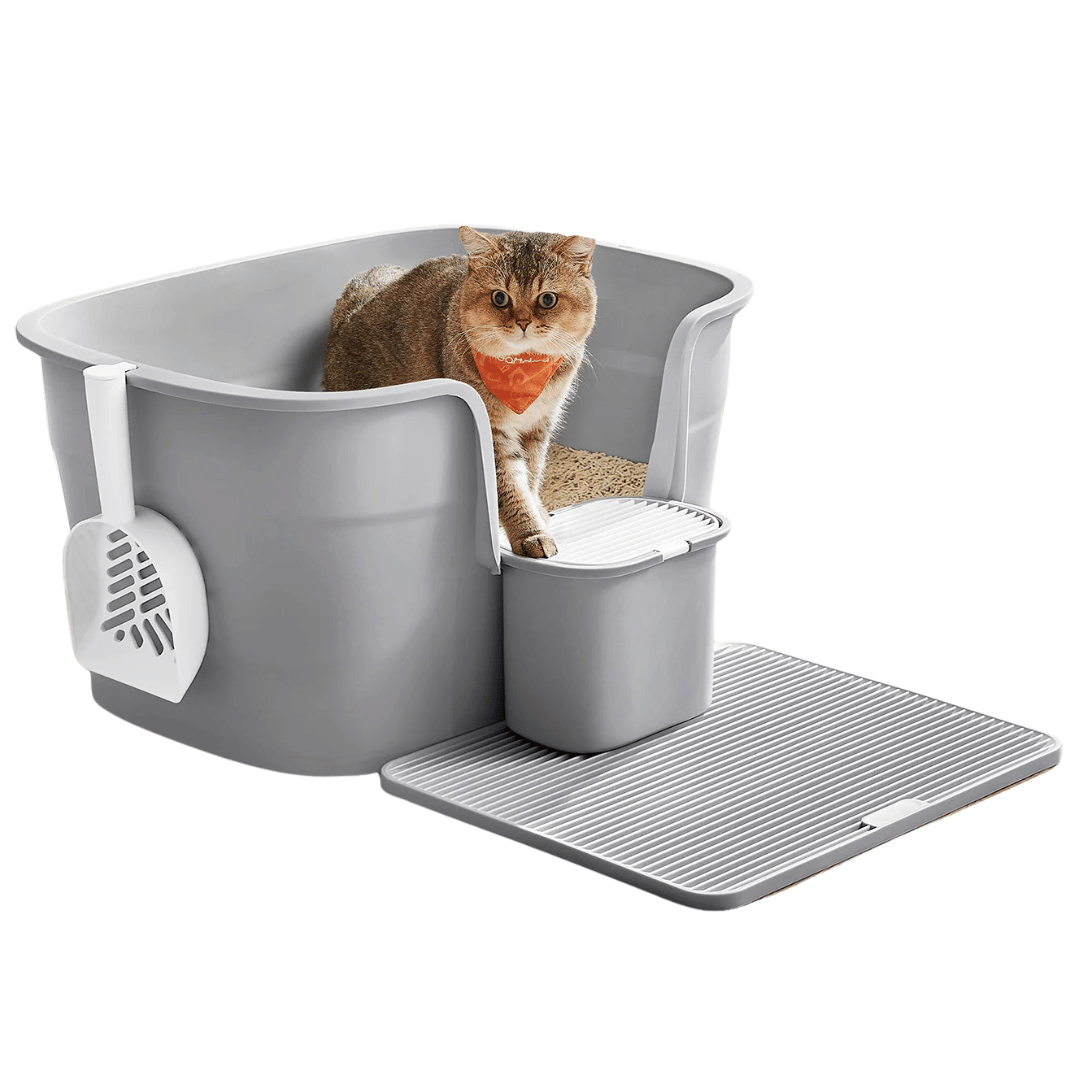 Large Covered Cat Litter Box Easy Clean with Scoop - Pupporia