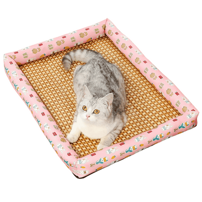 Wicker Pet Bed for Dogs and Cats Comfortable