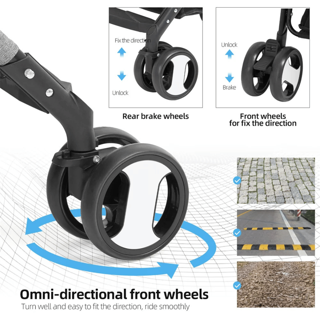 Pet Stroller Detachable Carrier Car Seat