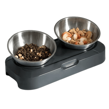 Adjustable Pet Feeder Stainless Steel Food Bowls - Pupporia