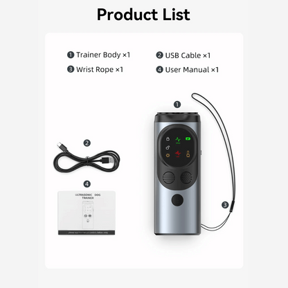 Portable Dog Trainer Ultrasonic Bark Control Flashlight