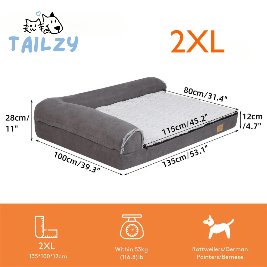 Orthopedic Dog Bed L-Shaped Soft Fleece Large