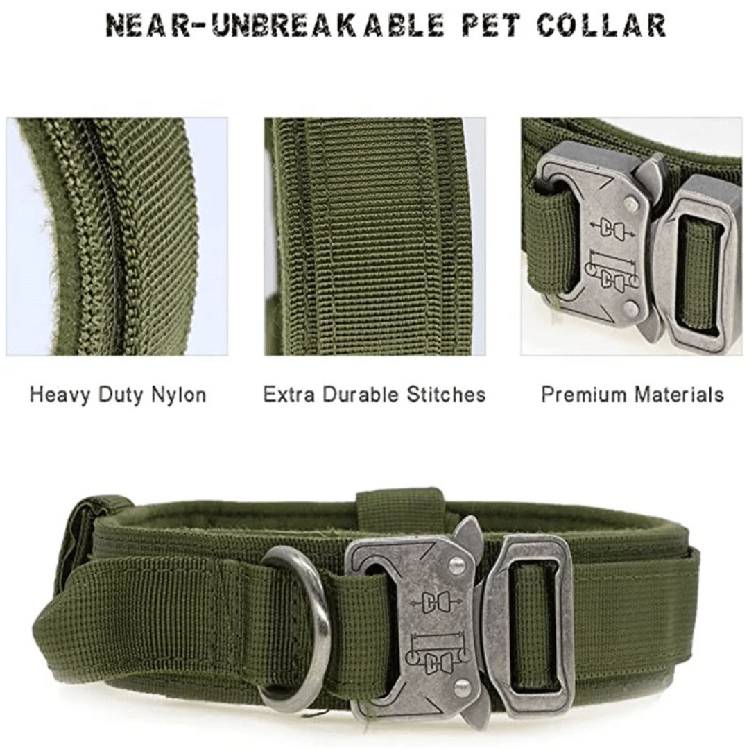 Tactical Dog Collar Durable Nylon Large Breed