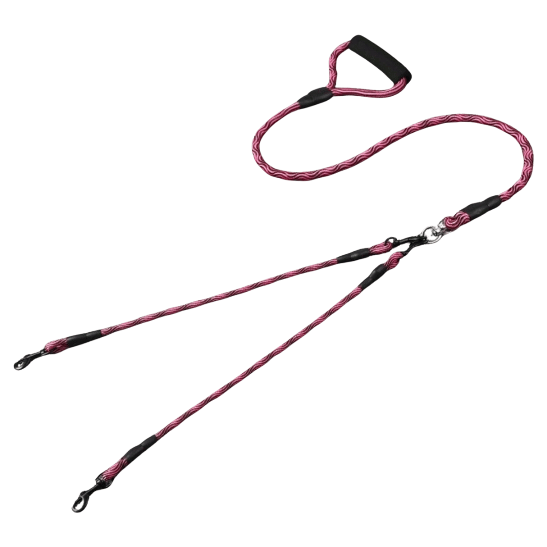Dual Dog Leash Tangle Swivel Comfort Grip