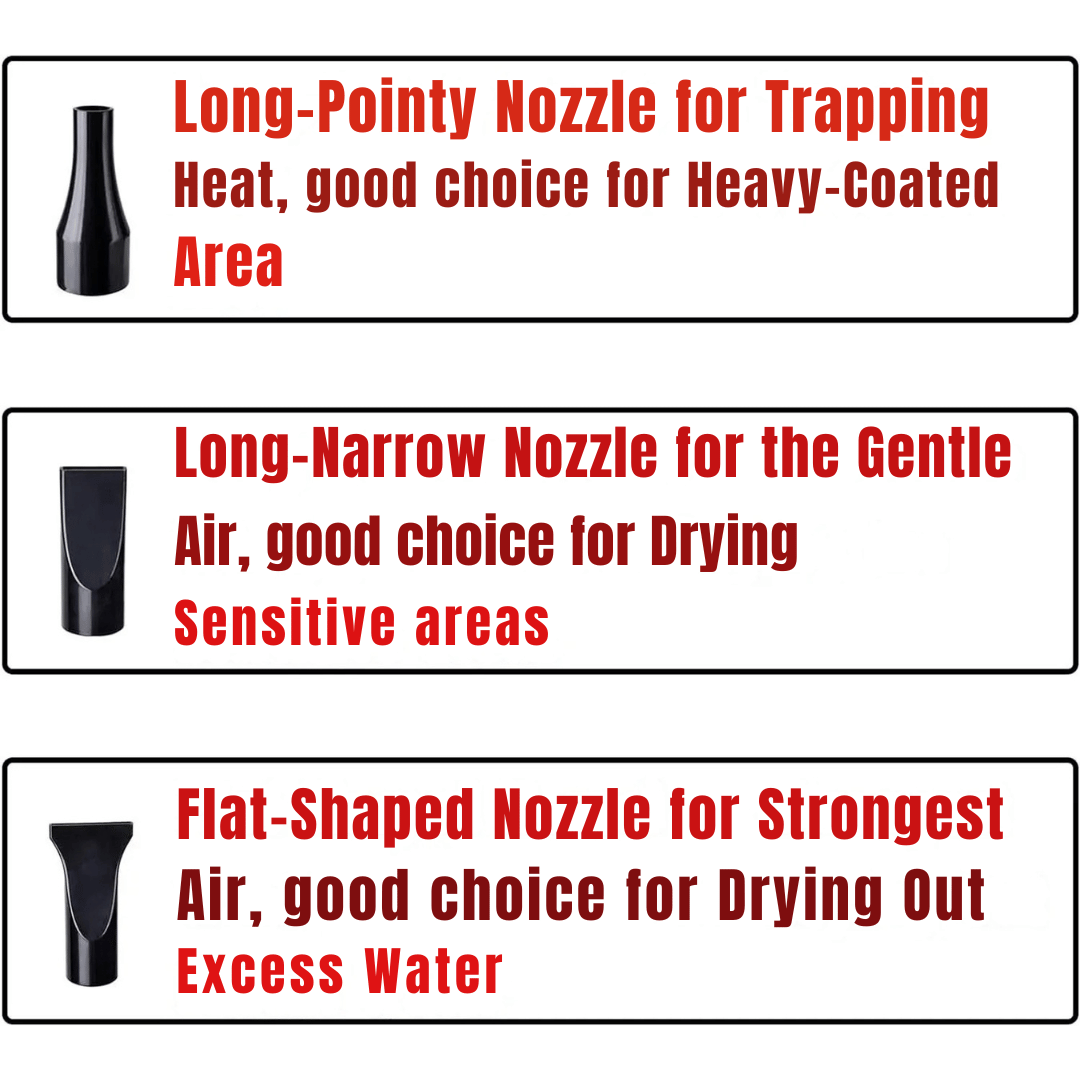 Pet Dryer Adjustable Heat Interchangeable Tips