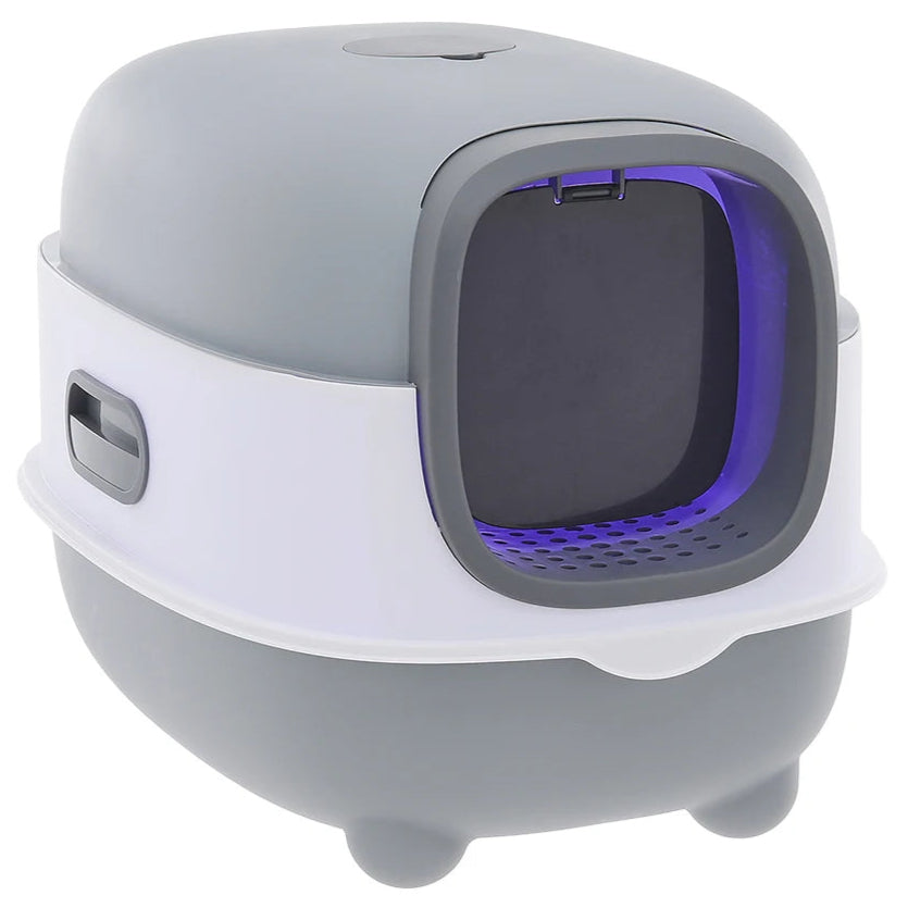 Large Cat Litter Box Covered UV Sanitizer Anti Slip Base - Pupporia