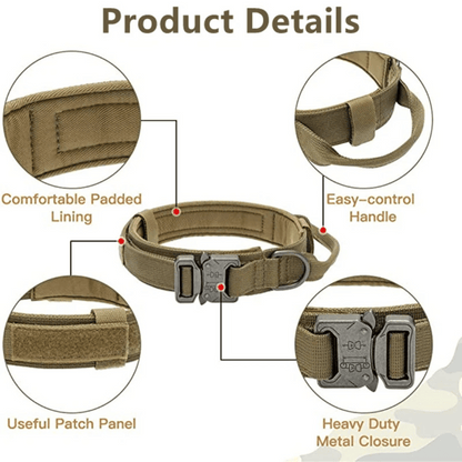 Tactical Dog Collar Durable Nylon Large Breed
