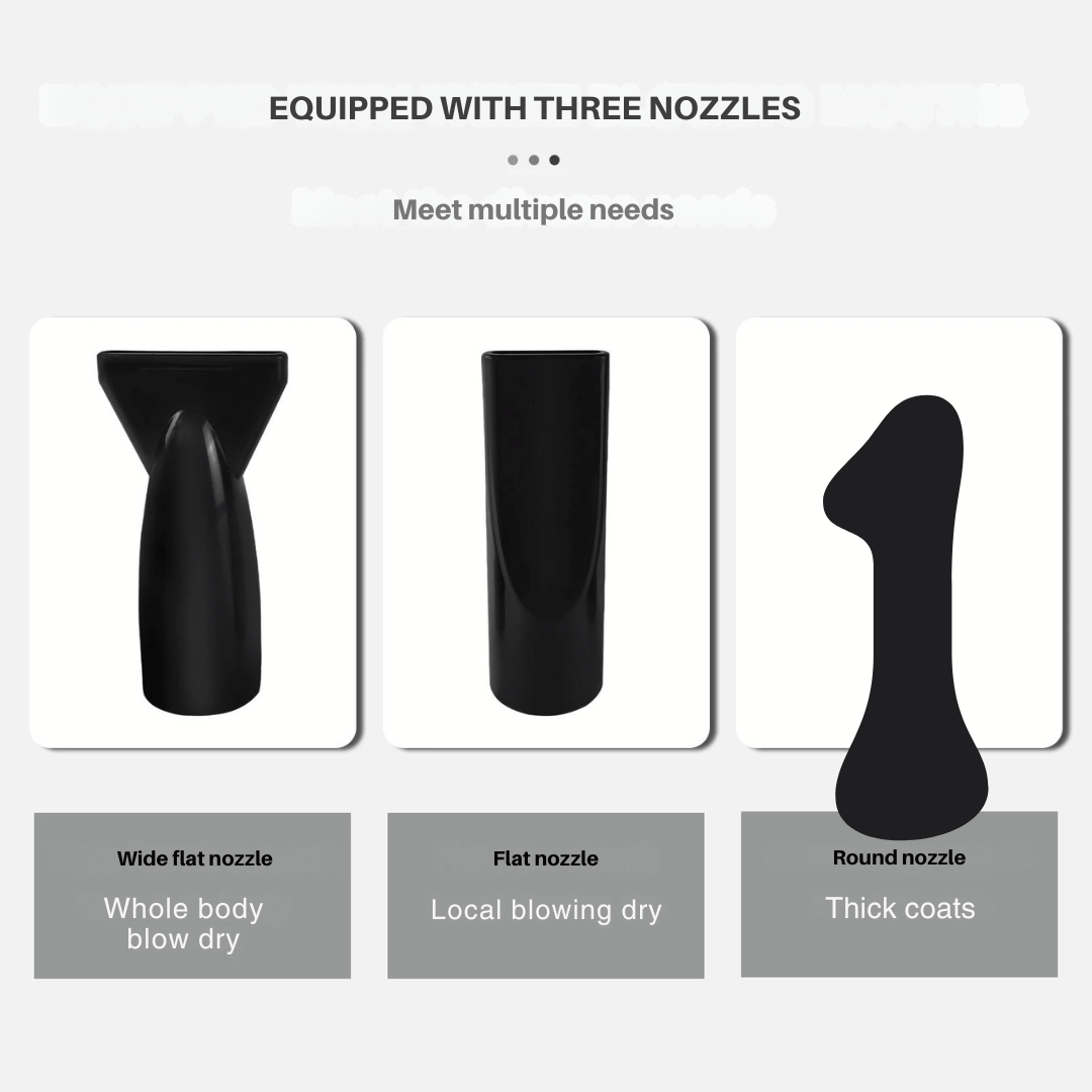 Pet Dryer Adjustable Heat Interchangeable Tips