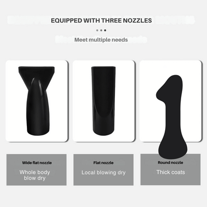Pet Dryer Adjustable Heat Interchangeable Tips