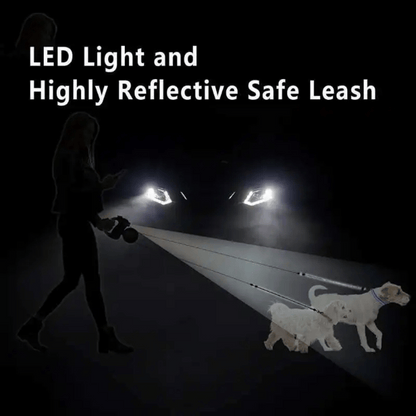 Adjustable Pet Leash Tangle with Light Clip