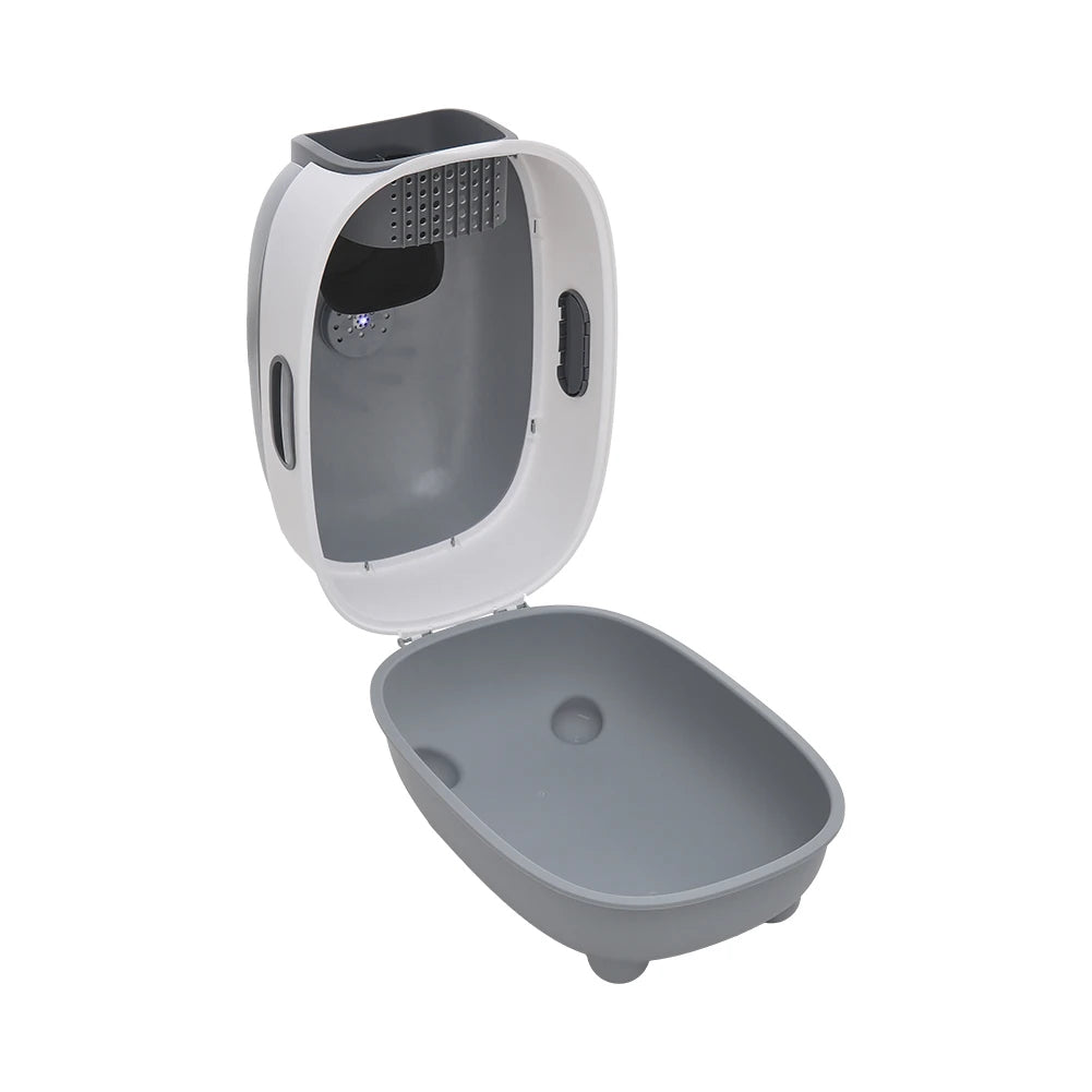 Large Cat Litter Box Covered UV Sanitizer Anti Slip Base