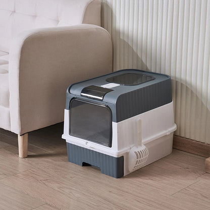 Cat Litter Box Odor Control Easy Clean Tray