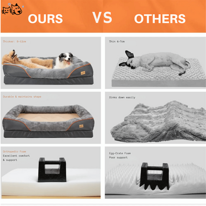 Orthopedic Dog Bed Plush Waterproof Machine Washable