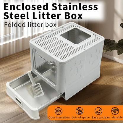 Cat Litter Box Odor Control Removable Tray Dual Exit
