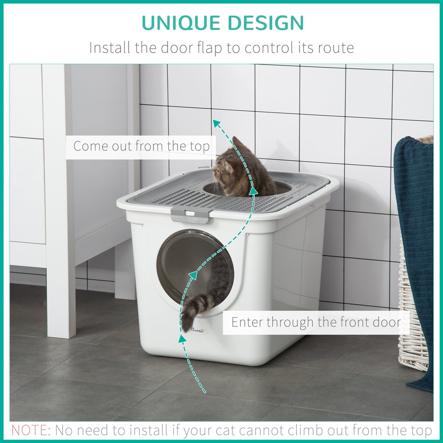 Covered Cat Litter Box Easy Clean with Scoop