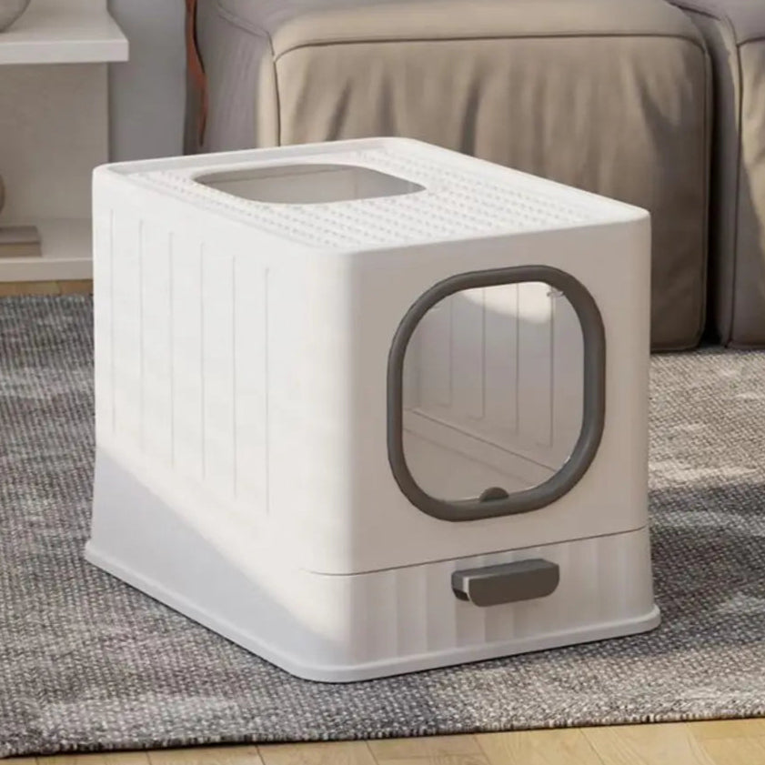 Hidden Cat Litter Box Dual Doors Easy Clean Tray
