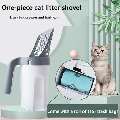 Cat Litter Scoop With Built-In Trash Can