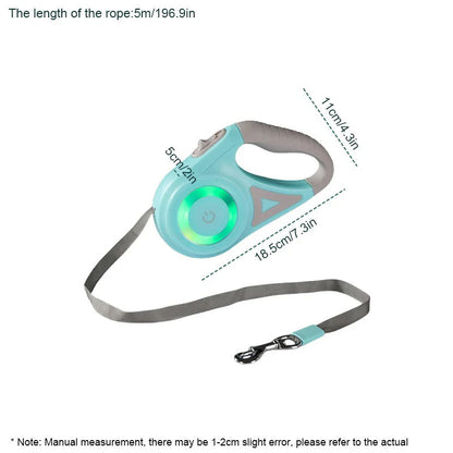 Adjustable Pet Leash With Flashlight Comfort Grip